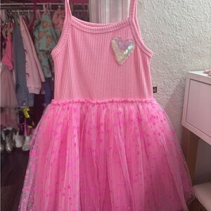 Charming Pink Kids Dance Dress with Heart Accent